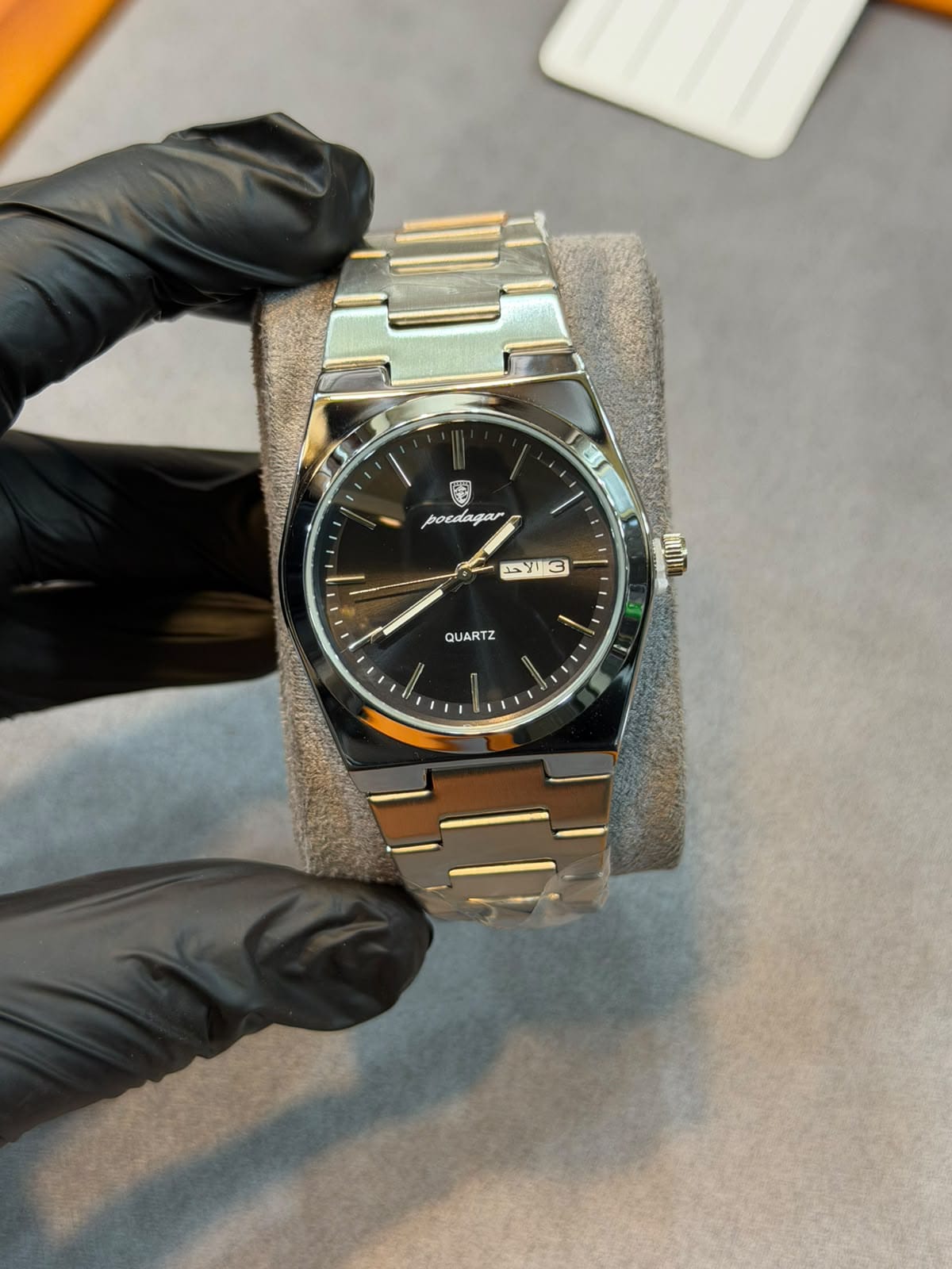 Poedagar Royal Emerald Day-Date | Steel Quartz Watch | Watch Times