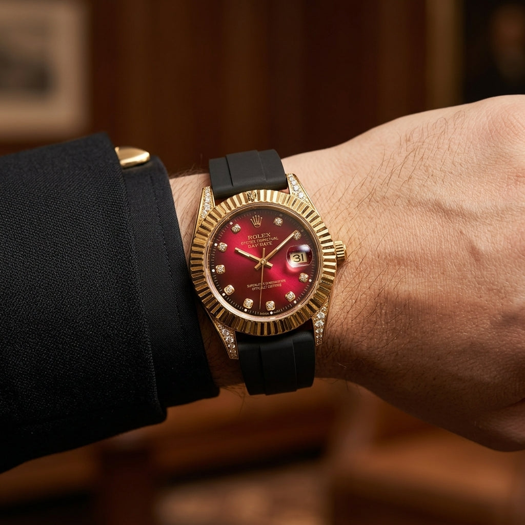 Rolex Day-Date Ruby Red Gold | Diamond Automatic Watch | Watch Times